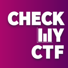 Logo containing the words 'Check My CTF', the text is capitalised and coloured in white.  The letter 'M' is styled to look like a bar chart with three vertical lines to appear similar to a capitalised letter 'M'.